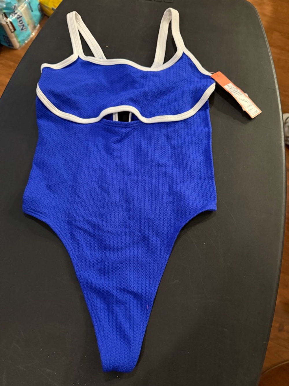 Royal Blue One-Piece Swim with White Trim